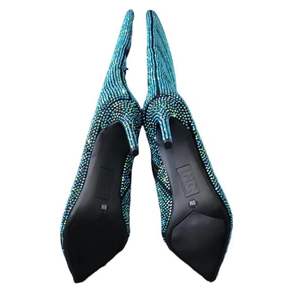 International Concepts Knee High Green Stovepipe Rhinestones Boots Size 8M NWT - Picture 4 of 8